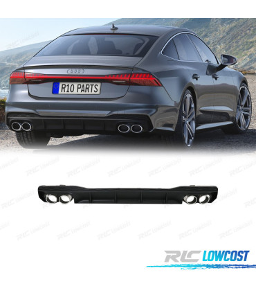 DIFFUSORE AUDI A7 S LINE 19- LOOK S7 + TERMINALI DI SCARICO CROMATI