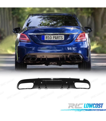 DIFFUSORE PER MERCEDES CLASSE C W205 4P 18-21 LOOK AMG NERO LUCIDO