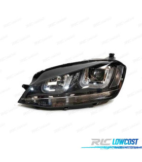 FANALE SINISTRO VOLKSWAGEN VW GOLF 7 XENON MK7 12-17 LUCE DIURNA DRL NERO