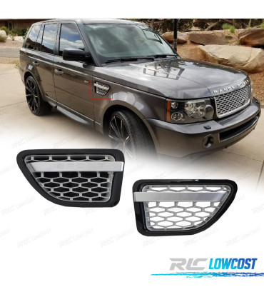PRESE D'ARIA LATERALI RANGE ROVER SPORT 05-09 LOOK AUTOBIOGRAPHY NERO ARGENTO