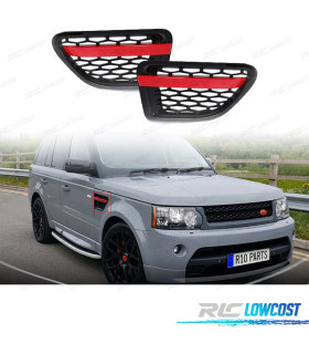 PRESE D'ARIA LATERALI RANGE ROVER SPORT 10-13 NERO LUCIDO LOOK AUTOBIOGRAPHY ROSSO