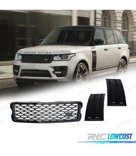 GRIGLIA KIT + PRESE D'ARIA LATERALI RANGE ROVER VOGUE 13-17 LOOK SVO NERO LUCIDO