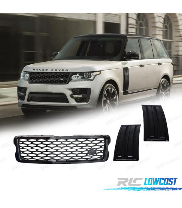 GRIGLIA KIT + PRESE D'ARIA LATERALI RANGE ROVER VOGUE 13-17 LOOK SVO NERO LUCIDO