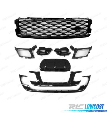 KIT GRIGLIA + DIFFUSORE RANGE ROVER VELAR 17- LOOK R DYNAMIC NERO LUCIDO