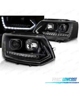 FARI PER VOLKSWAGEN VW T5 GP 09-14 DRL NERI CON FRECCIA LED DINAMICA