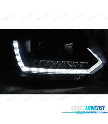 FARI PER VOLKSWAGEN VW T5 GP 09-14 DRL NERI CON FRECCIA LED DINAMICA