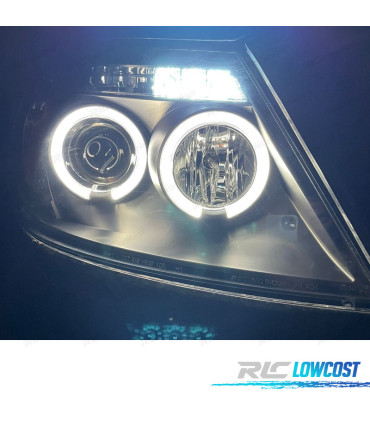 FARI PER TOYOTA HILUX 05-11 LED OCCHI ANGELI NERI
