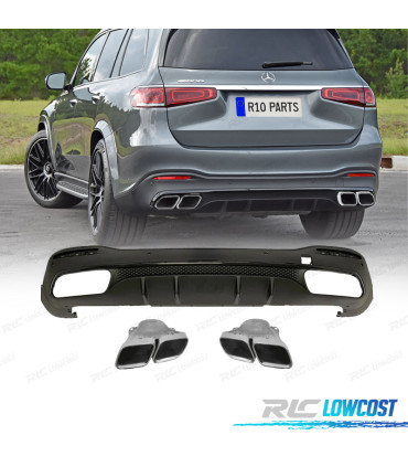 DIFFUSORE MERCEDES W167 20- + TERMINALI DI SCARICO LOOK AMG GLS63