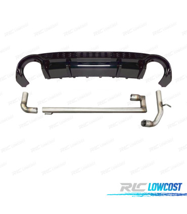 DIFFUSORE PER AUDI A3 21- LOOK RS3 NERO LUCIDO LINEA DI SCARICO