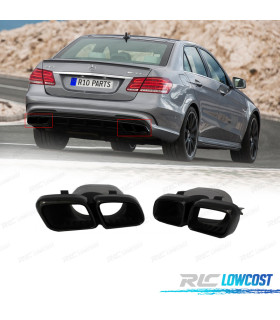 TERMINALI SCARICO MERCEDES W212 14-15 LOOK E63 NERO LUCIDO