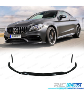 SPOILER LIP MERCEDES W205 C205 15-21 ASPECTO C63 NERO LUCIDO