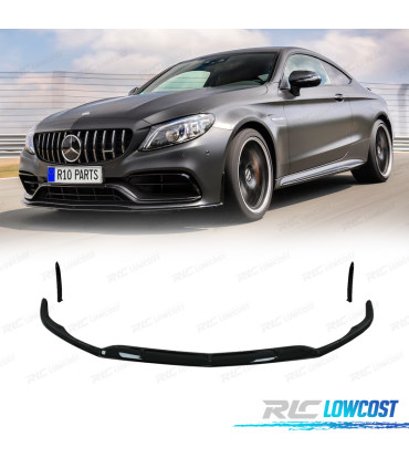 SPOILER LIP MERCEDES W205 C205 15-21 ASPECTO C63 NERO LUCIDO