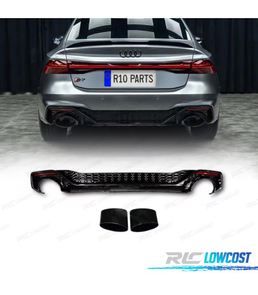 DIFFUSORE PER AUDI A7 19-23 LOOK RS7 NERO LUCIDO