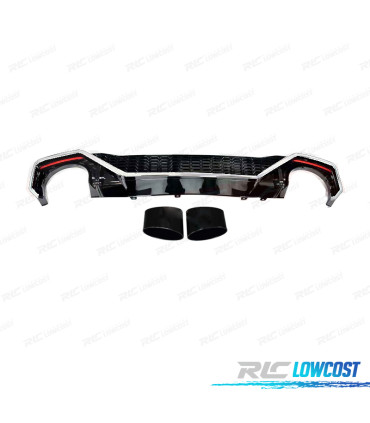 DIFFUSORE PER AUDI A7 19-23 LOOK RS7 NERO LUCIDO CROMATO