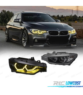 FARI BMW F30 F31 11-15 ANGEL EYES LUCE DIURNA LED GIALLA