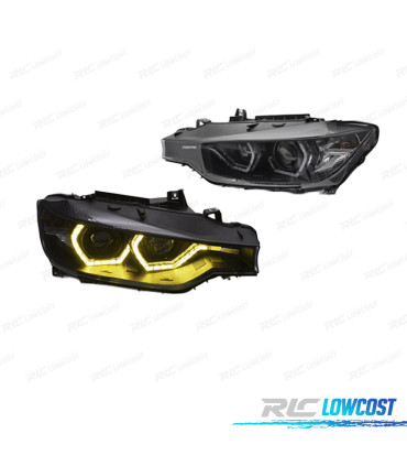 FARI BMW F30 F31 11-15 ANGEL EYES LUCE DIURNA LED GIALLA