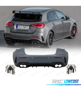 PARAURTI POSTERIORE MERCEDES CLASSE A W177 18- LOOK AMG A45 TERMINALI DI SCARICO