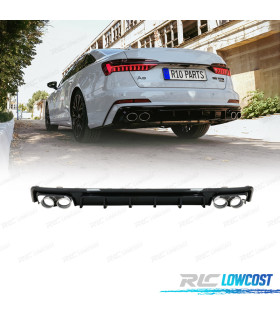 DIFFUSORE PER AUDI A6 A6 AVANT 19-24 LOOK S6 NERO LUCIDO