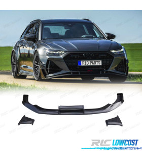 SPOILER LIP PER AUDI A6 19-24 LOOK RS6-ABT NERO LUCIDO