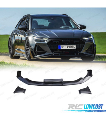 SPOILER LIP PER AUDI A6 19-24 LOOK RS6-ABT NERO LUCIDO