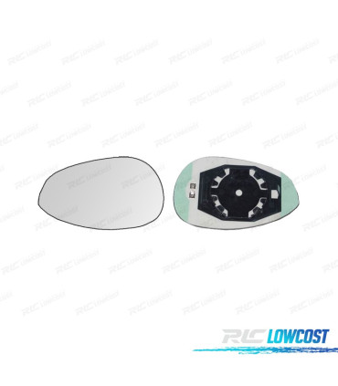 VETRO SPECCHIO RETROVISORE SINISTRO BASE FIAT 500 07-11 CONVEX TERMICO