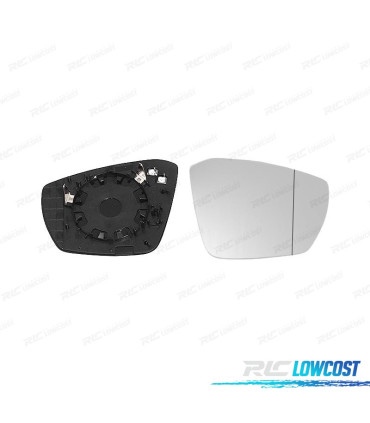 VETRO SPECCHIO BASE DESTRA SKODA OCTAVIA 13- CONVEX TERMICO