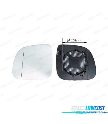 VETRO SPECCHIO BASE SINISTRO VOLKSWAGEN VW TRANSPORTER T6 16-20 TERMICO