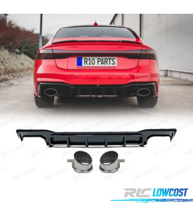 DIFFUSORE AUDI A7 19-23 LOOK RS7 NERO LUCIDO