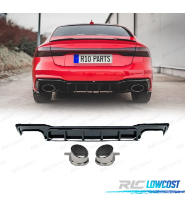 DIFFUSORE AUDI A7 19-23 LOOK RS7 NERO LUCIDO
