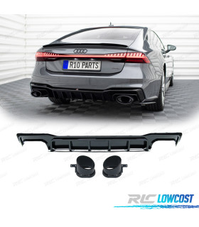 DIFFUSORE PER AUDI A7 19-23 LOOK RS7 NERO LUCIDO