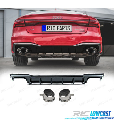 DIFFUSORE AUDI A7 19-23 LOOK RS7 NERO LUCIDO CROMATO