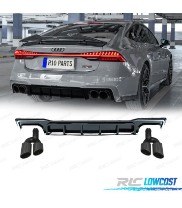 DIFFUSORE PER AUDI A7 19-23 NERO LUCIDO LOOK RS7