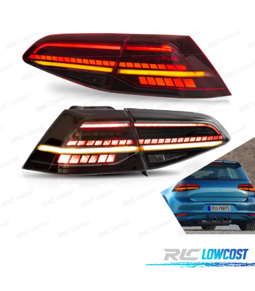 FANALI A LED VOLKSWAGEN VW GOLF 7 7.5 12-20 FRECCE DINAMICHE FUME'