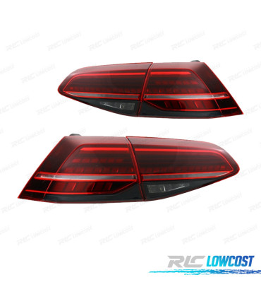 FANALI A LED VOLKSWAGEN VW GOLF 7 7.5 12-20 FRECCIE DINAMICHE ROSSO