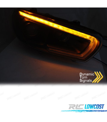 FARI XENON PER VOLKSWAGEN VW SCIROCCO 08-14 LED NERI