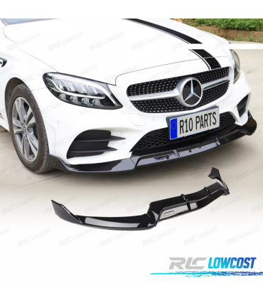 SPOILER LIP PER MERCEDES CLASSE C W205 18-21 LOOK AMG NERO LUCIDO