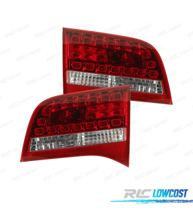 FANALI PER AUDI A6 AVANT RESTYLING 08-10 LED BIANCO ROSSO