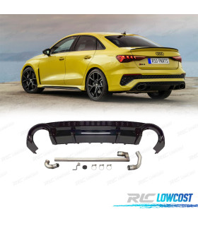 DIFFUSORE AUDI A3 21- LOOK RS3 + TERMINALE DI SCARICO