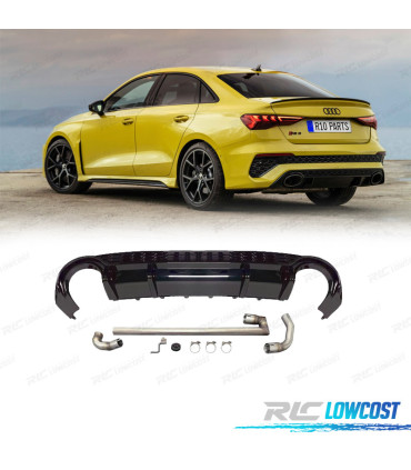 DIFFUSORE AUDI A3 21- LOOK RS3 + TERMINALE DI SCARICO