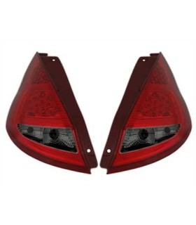 FANALI PER FORD FIESTA MK7 08-12 LED ROSSO AFFUMICATO