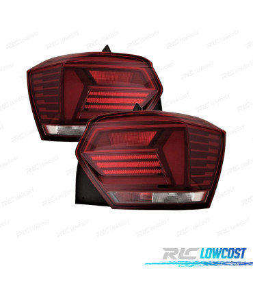 FANALI VOLKSWAGEN VW POLO 17-21 BIANCO ROSSO
