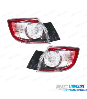 FANALI MAZDA 3 HATCHBACK 5P 09-13 LED BIANCO ROSSO