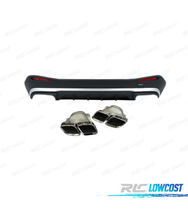 DIFFUSORE MERCEDES GLC W254 23- LOOK AMG GLC63 NERO ARGENTO