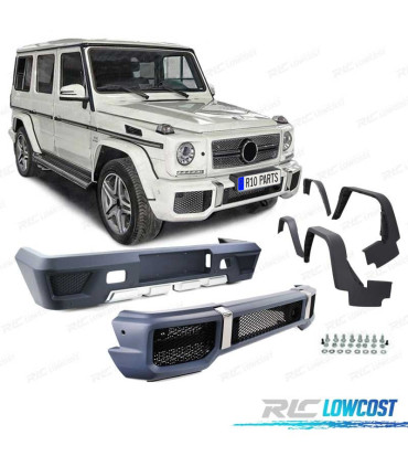 KIT CARROZZERIA MERCEDES G W463 LOOK AMG G65 PARAURTI ANTERIORE POSTERIORE PARAFANGHI