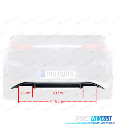 DIFFUSORE VOLKSWAGEN VW GOLF 7 VII 12-17 LOOK R132 DOPPIA USCITA