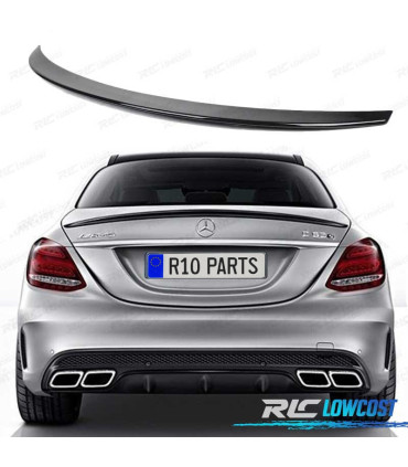 SPOILER ALARE PER MERCEDES CLASSE C W205 14-21 ASPECTO AMG NERO LUCIDO