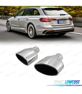 PACCHETTO TERMINALI DI SCARICO OVALE IN ACCIAIO INOX TIPO RS4