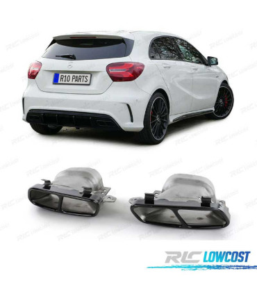TERMINALI SCARICO MERCEDES AMG W176 13-18 CLA W117 20-18 GLA X156 14-19 A45 AMG NERI