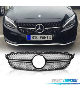 GRIGLIA MERCEDES W205 14-18 LOOK AMG NERO CROMO DIAMANTE