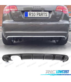 DIFFUSORE AUDI A3 8PA SPORTBACK 08-12 LOOK S3 DOPPIA USCITA
